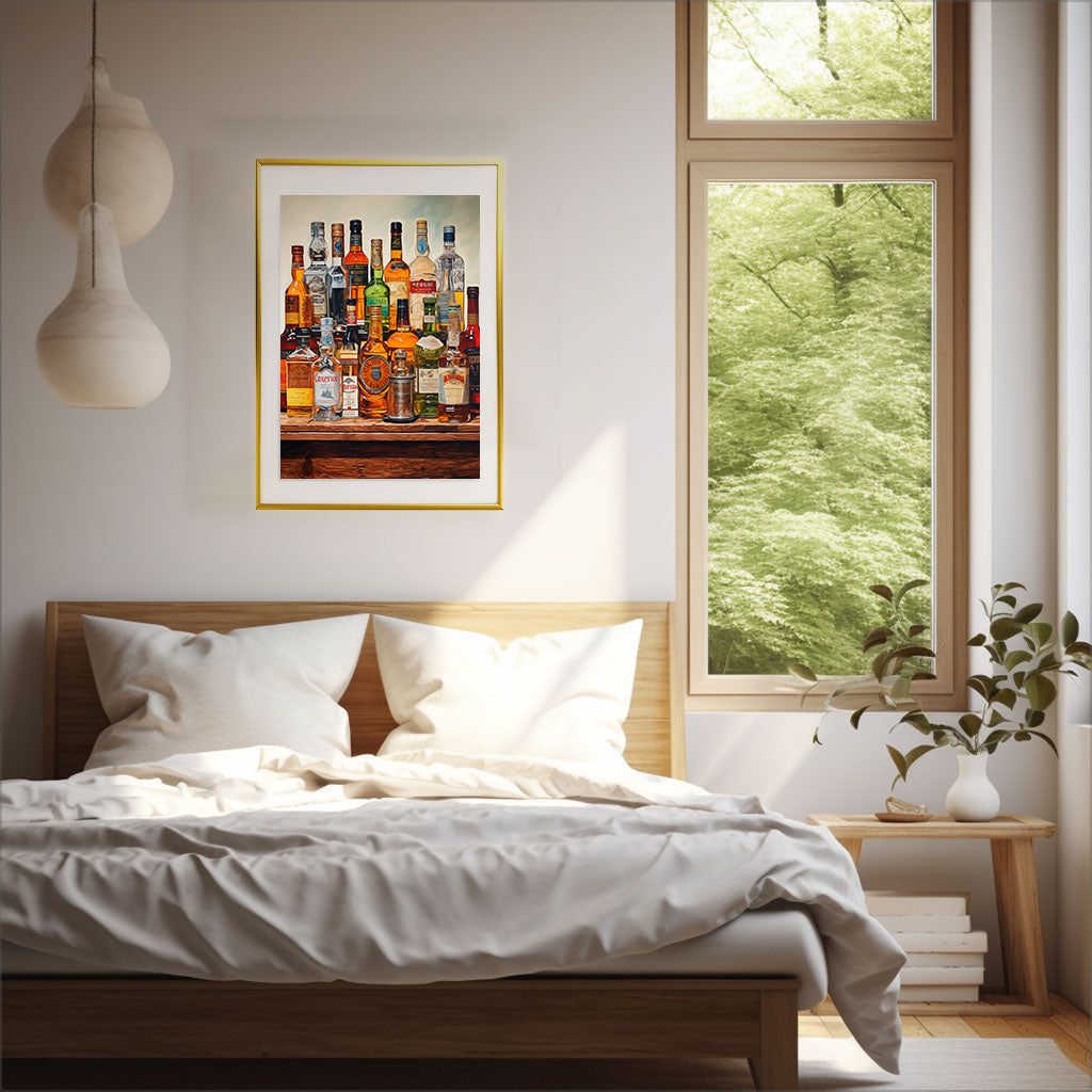 ウィスキーのアートポスター寝室配置イメージ