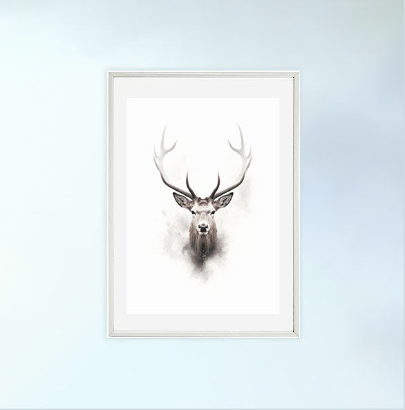 野生動物のアートポスター白フレームあり