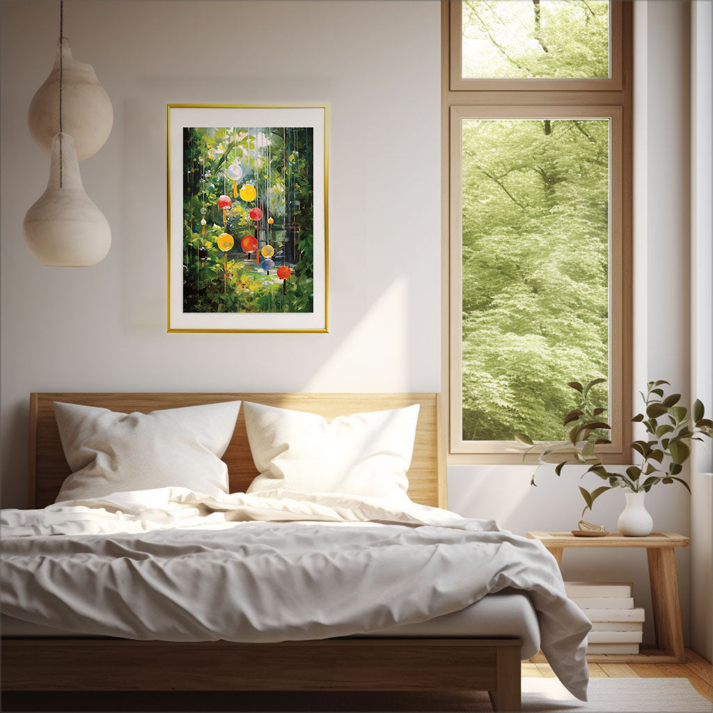 風鈴のアートポスター寝室配置イメージ