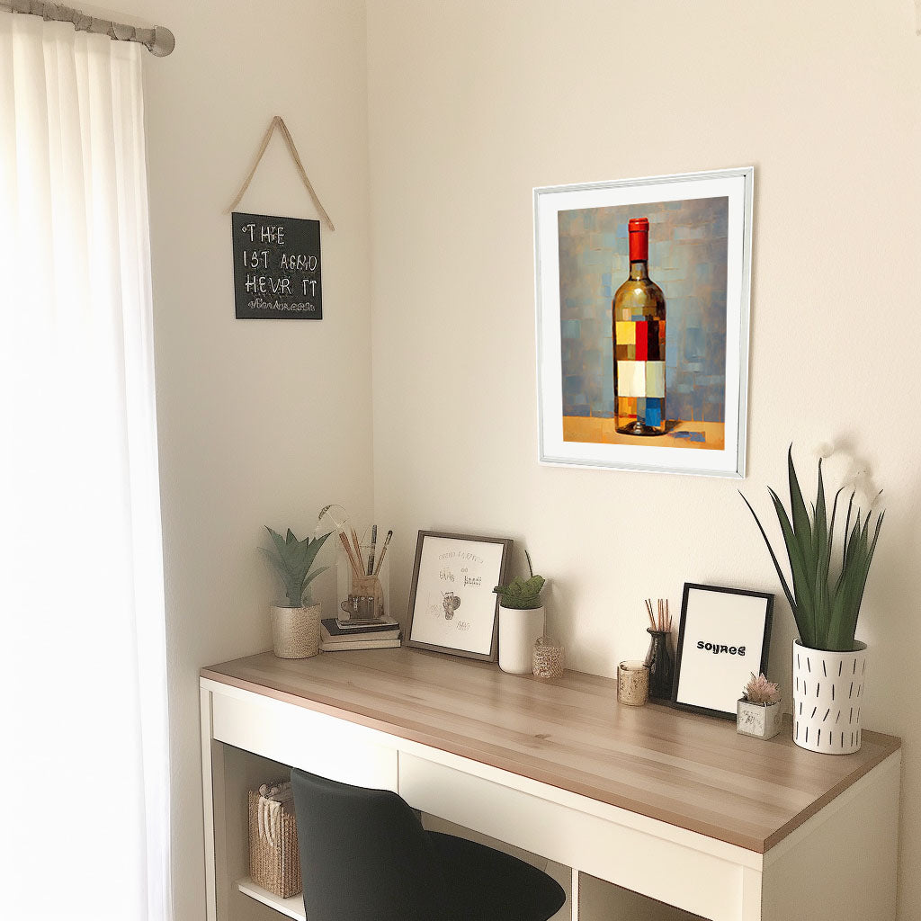 ワインのアートポスター机配置イメージ