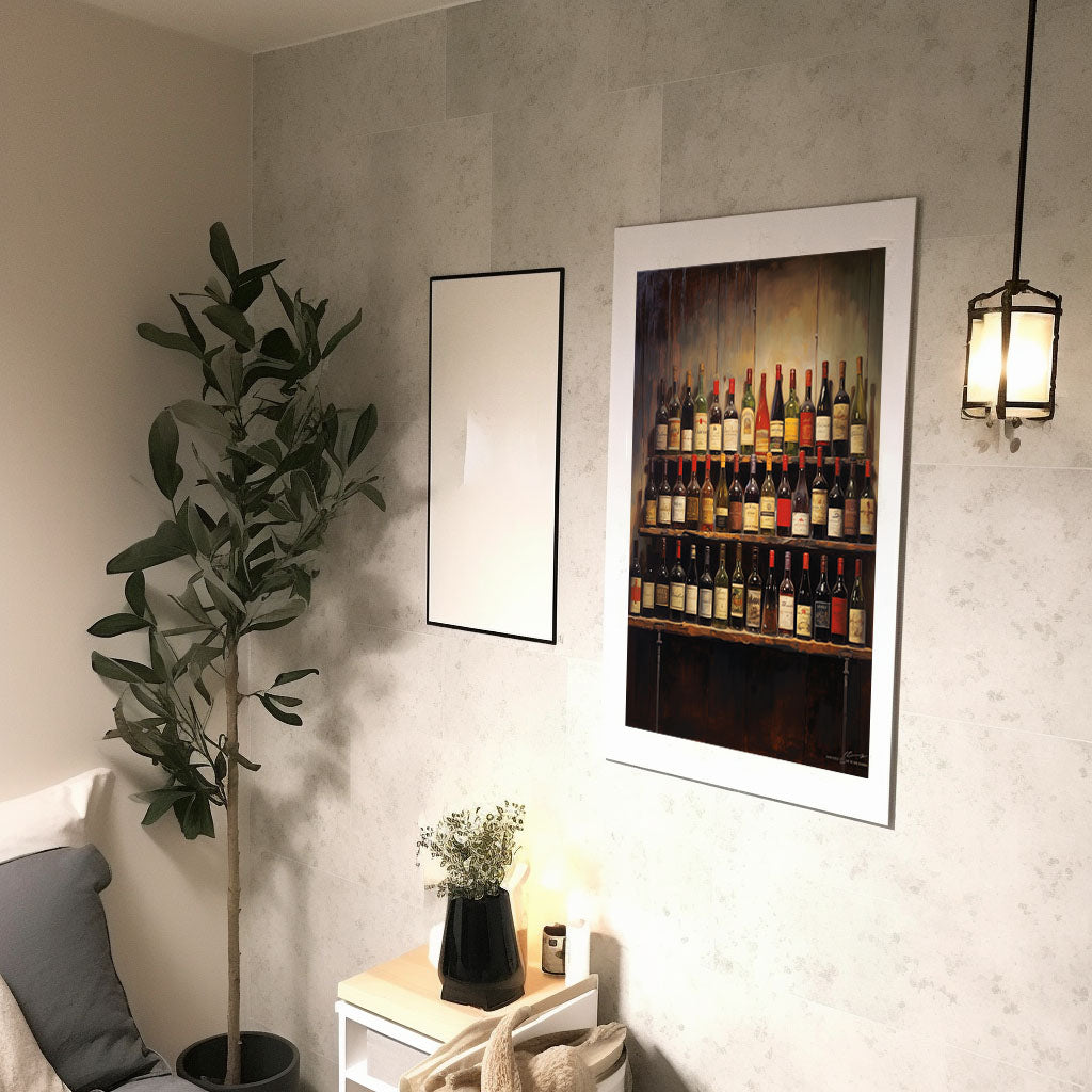 ワインのアートポスター廊下配置イメージ
