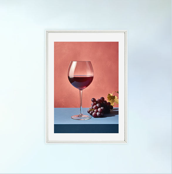 ワインのアートポスター白フレームあり