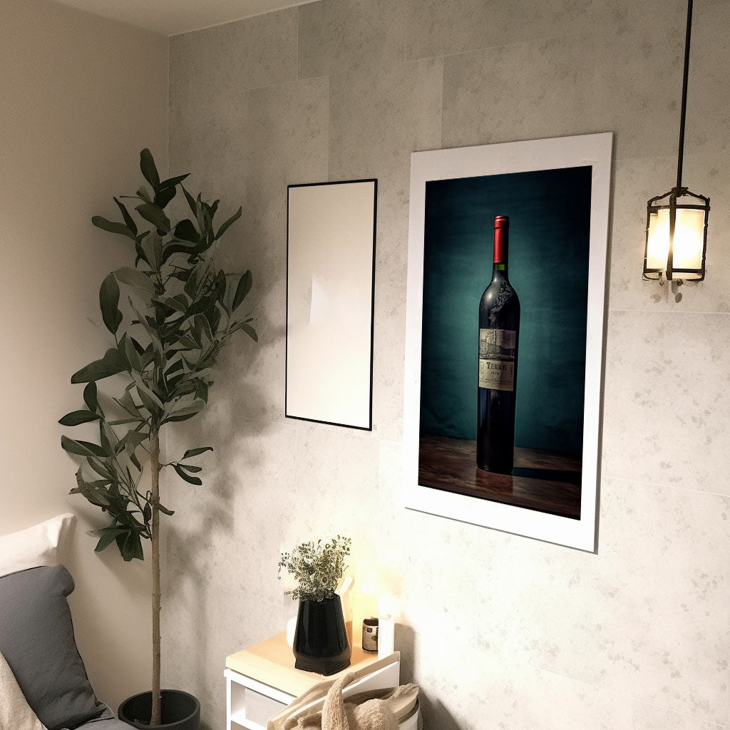 ワインボトルのアートポスター廊下配置イメージ