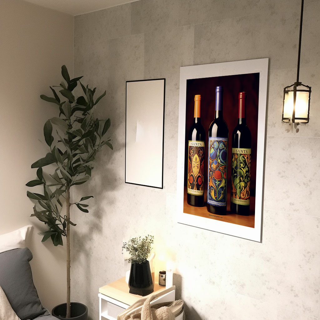 ワインのアートポスター廊下配置イメージ