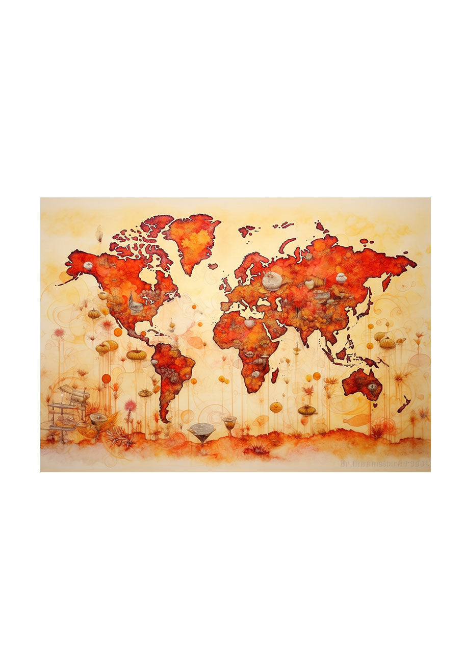 世界地図のアートポスター原画のみ