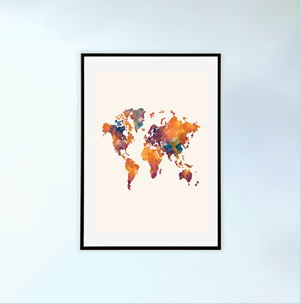 世界地図のアートポスター:world_map_d2af 通販